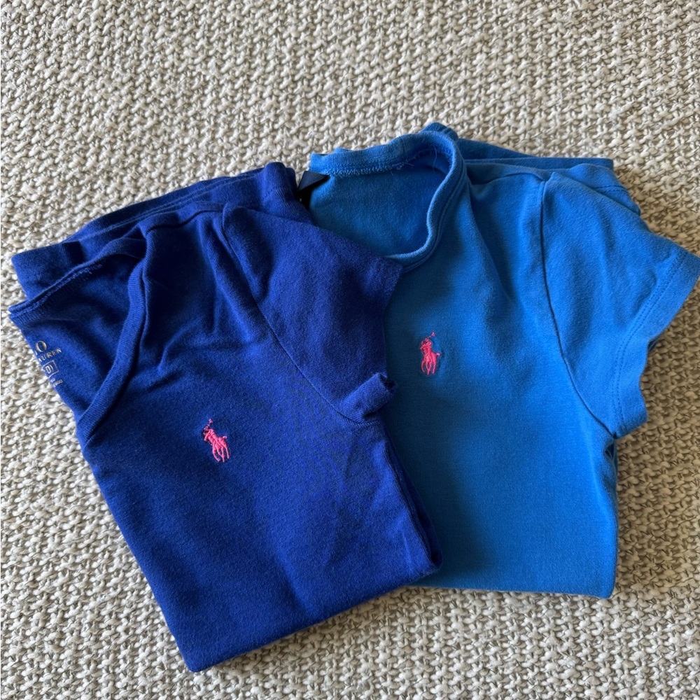 polo ralph lauren girls kids shirts blue short sleeve t shirt bundle size medium